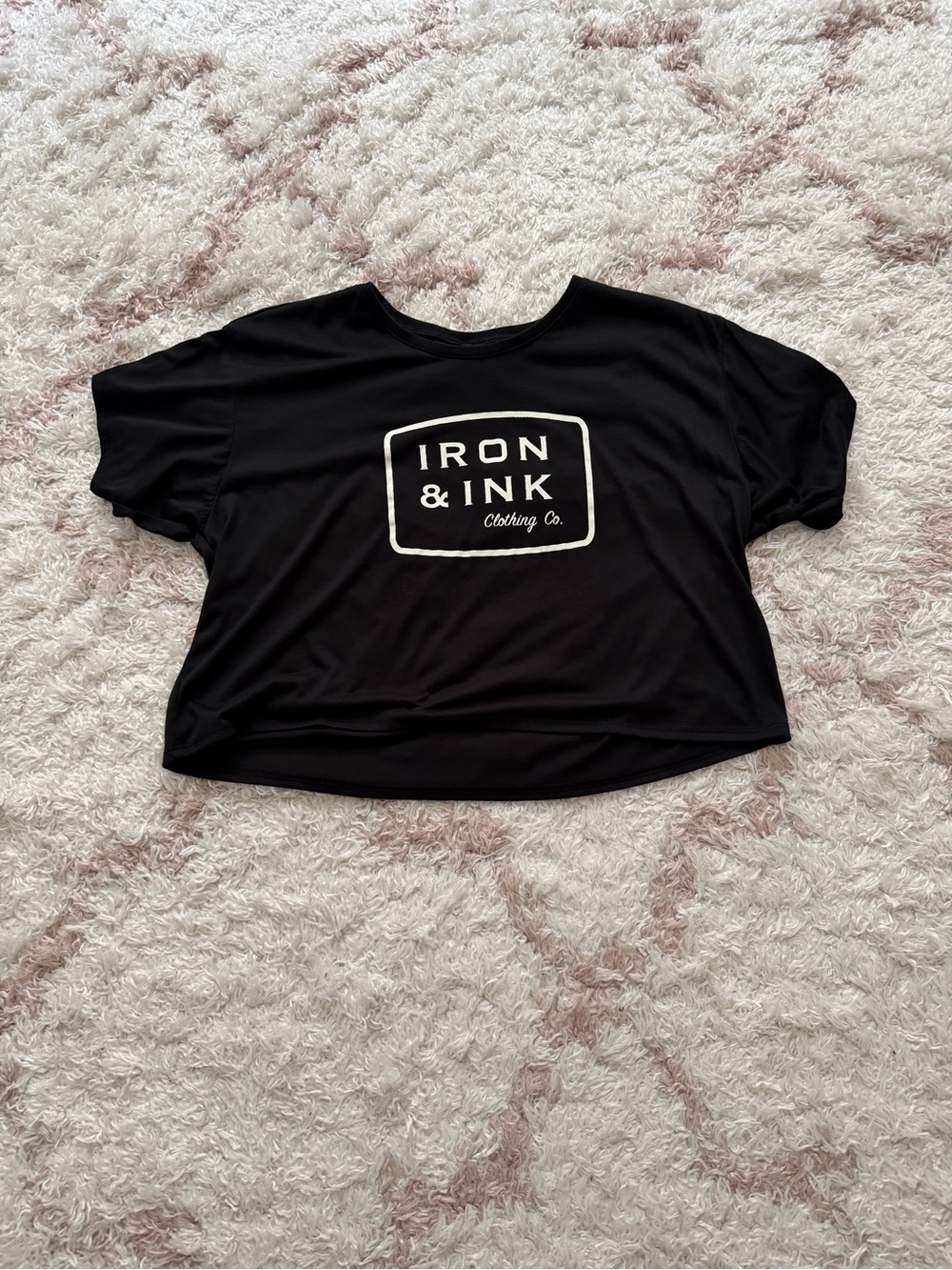 IRON & INK Black Logo Crop Tee